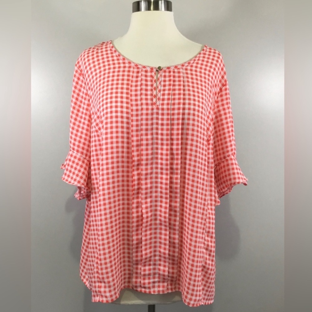 Gingham Print Blouse
